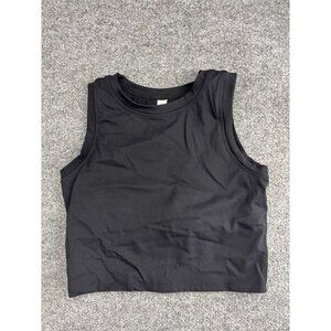 HeyNuts Tank Top Womens Medium Sleeveless Athletic Cropped Stretch Spandex Nylon
